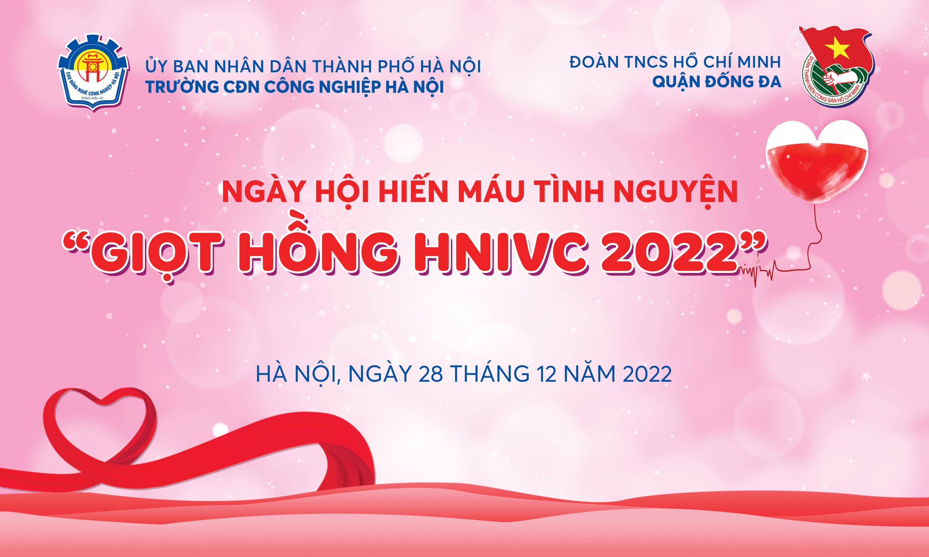 Tổ chức ngày hội hiến máu tình nguyện “giọt hồng hnivc - 2022”  ngày 28 tháng 12 năm 2022